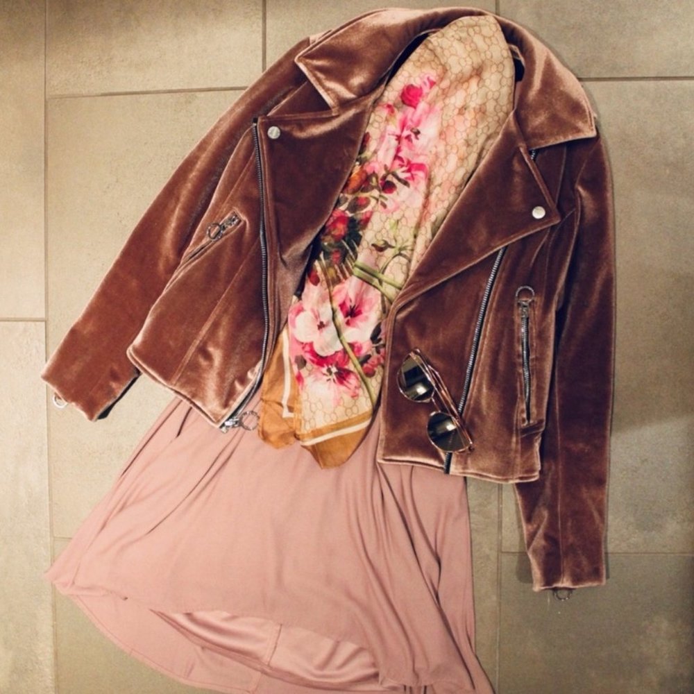 Pink Suede Bomber Jacket - Picture 2 of 11